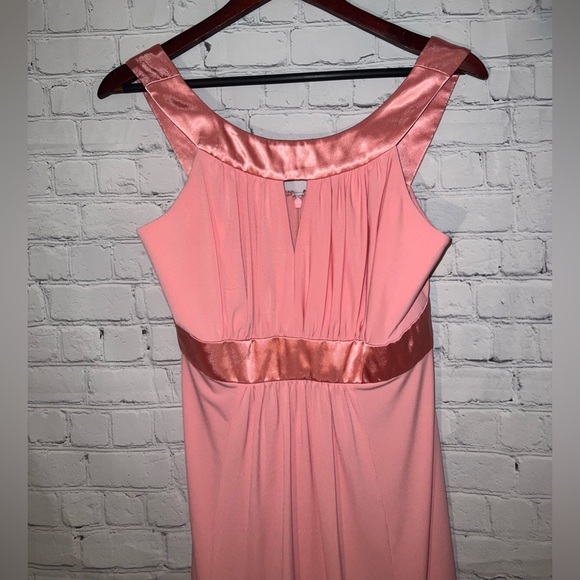 david’s bridal pink sleeveless bridesmaid dress size M - Picture 6 of 11